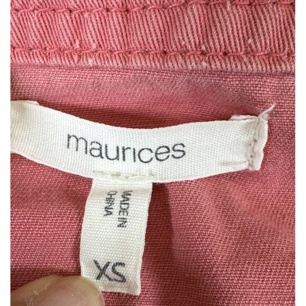 Maurices Pink Lightweight Snap Button Front Biker Military Jacket Womans Size XS - Picture 6 of 9